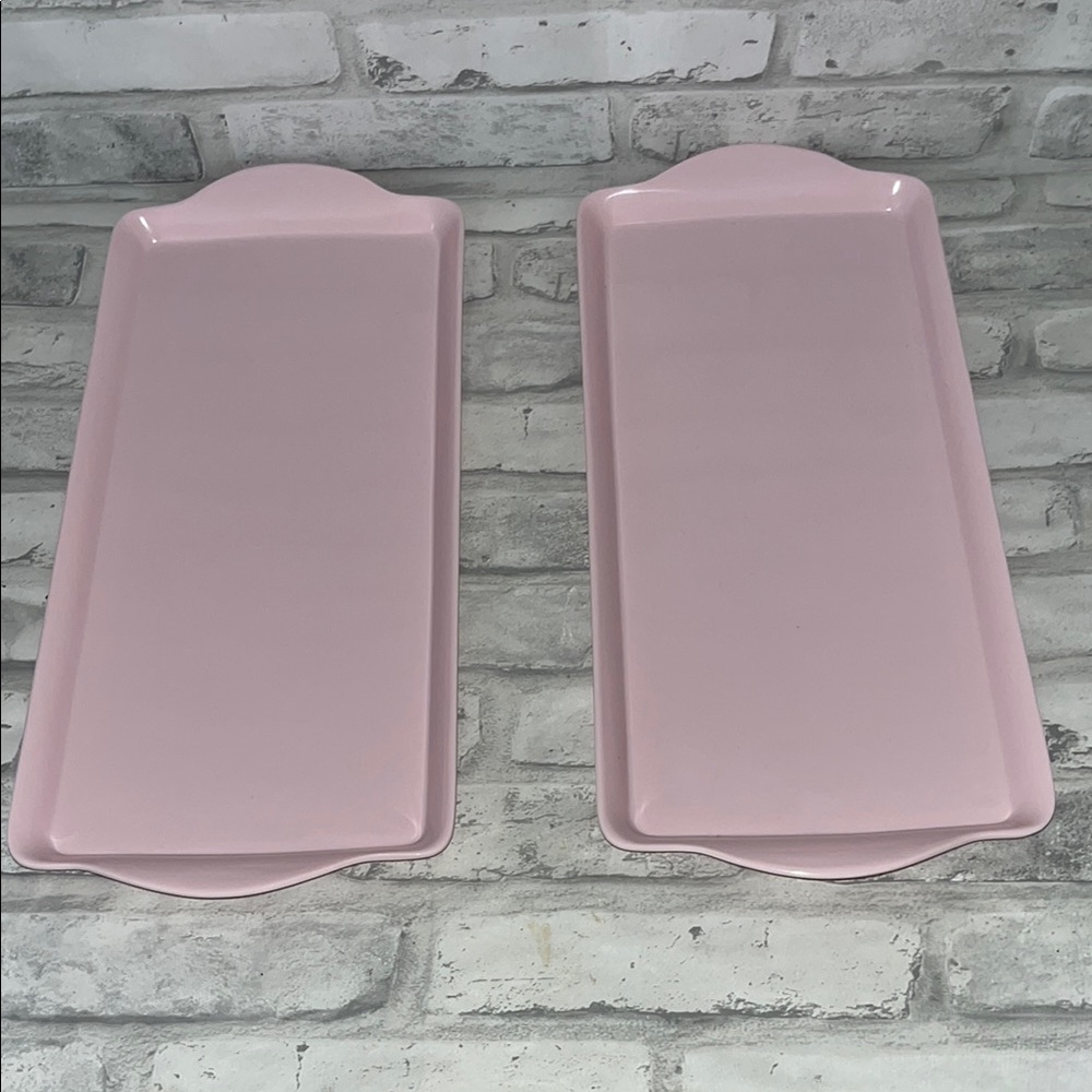 Eurita restom llyod Set of Two Pink Rectangular Serving Trays popular color